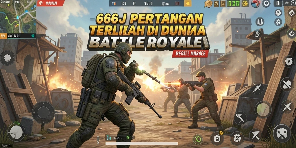 Gameplay seru 666J dalam aksi Battle Royale.