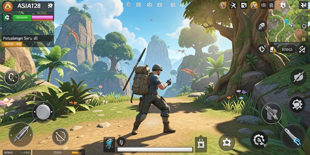 Gameplay ASIA128 yang menampilkan eksplorasi dunia terbuka yang luas.