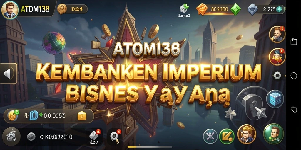 Tangkapan layar gameplay ATOM138 menampilkan pengembangan bisnis Tycoon.