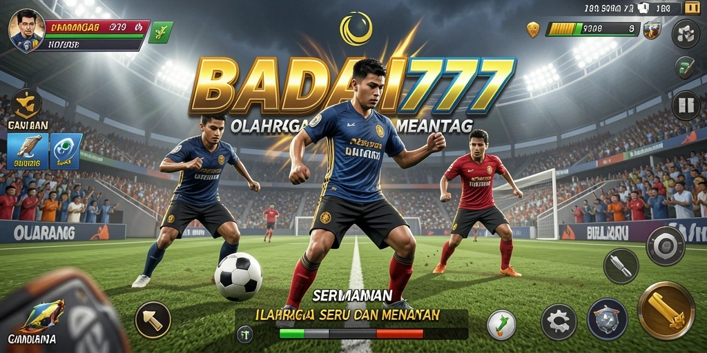 Screenshot utama BADAI777 menunjukkan momen seru dalam pertandingan olahraga.