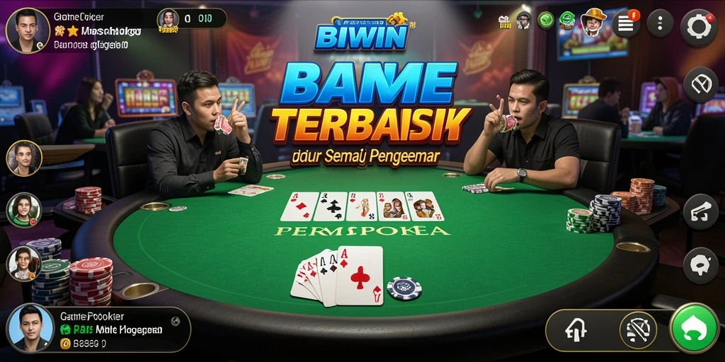 Tangkapan layar menunjukkan penggemar Poker bersenang-senang di BIWIN.