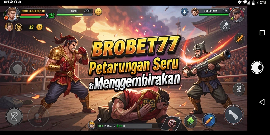 Gameplay seru dalam BROBET77 saat bertarung dengan karakter menarik.