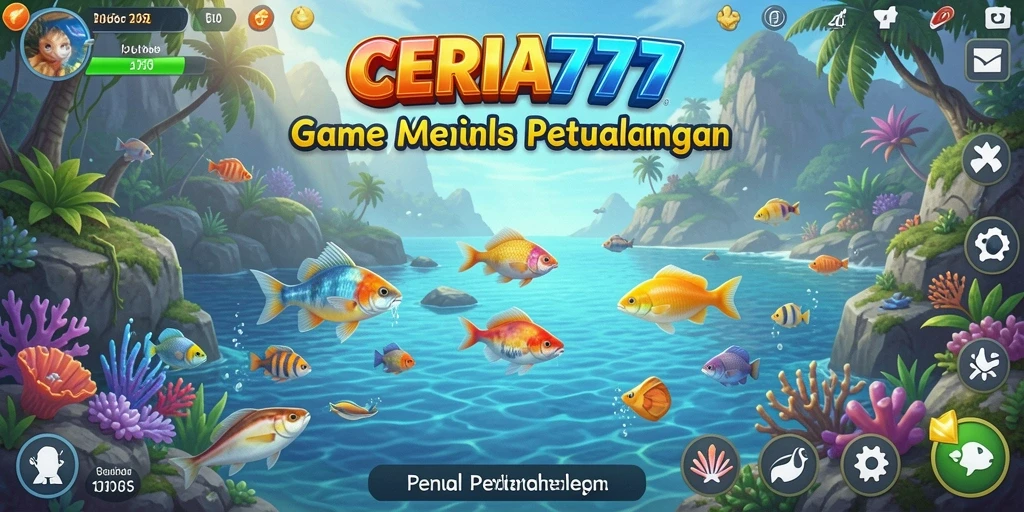 Screenshot CERIA777 menampilkan aksi seru dalam permainan memancing.