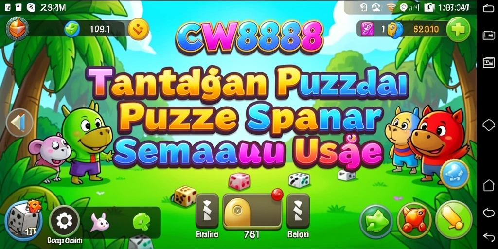 Screenshot gameplay CW8888 menunjukkan tantangan puzzle yang menarik.