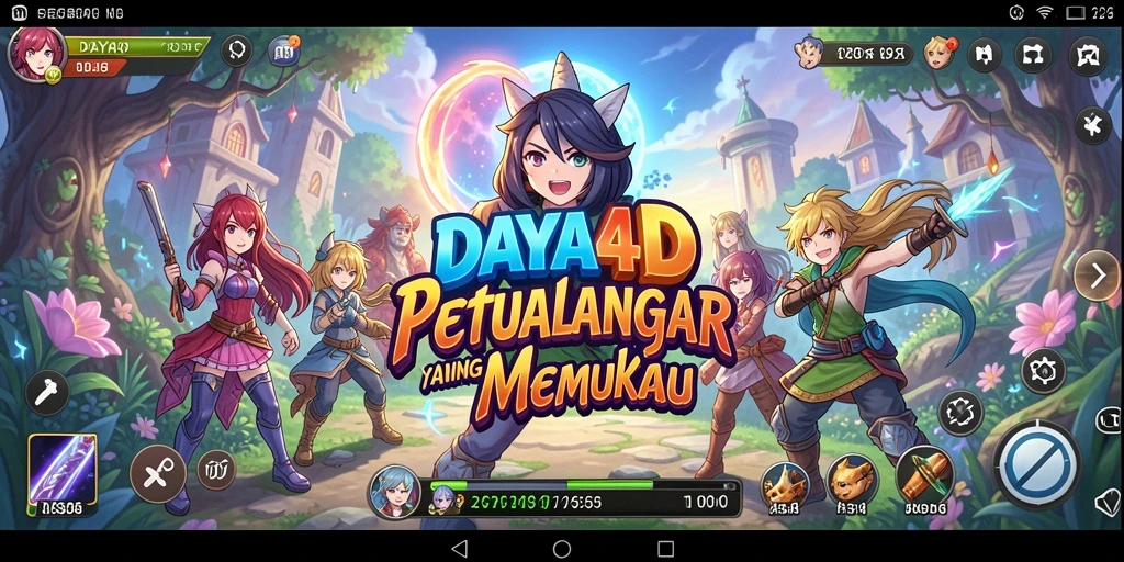 Screenshot gameplay DAYA4D dengan karakter anime yang beraksi.