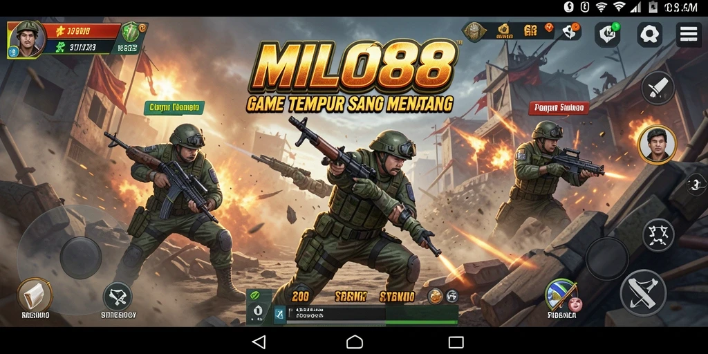 Tampilan gameplay seru dari MILO88 dengan aksi tempur yang intens.