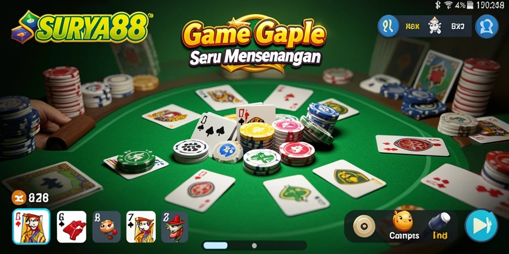 Tampilan permainan Gaple yang menarik dan interaktif.