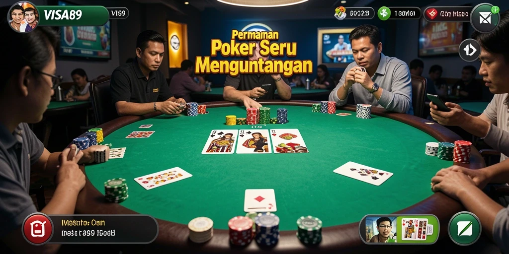 Tampilan gameplay poker yang menarik dan penuh strategi.