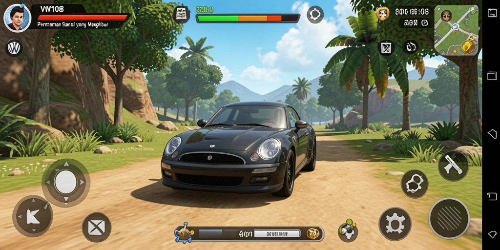 Tampilan gameplay VW108 yang cerah dan menghibur.